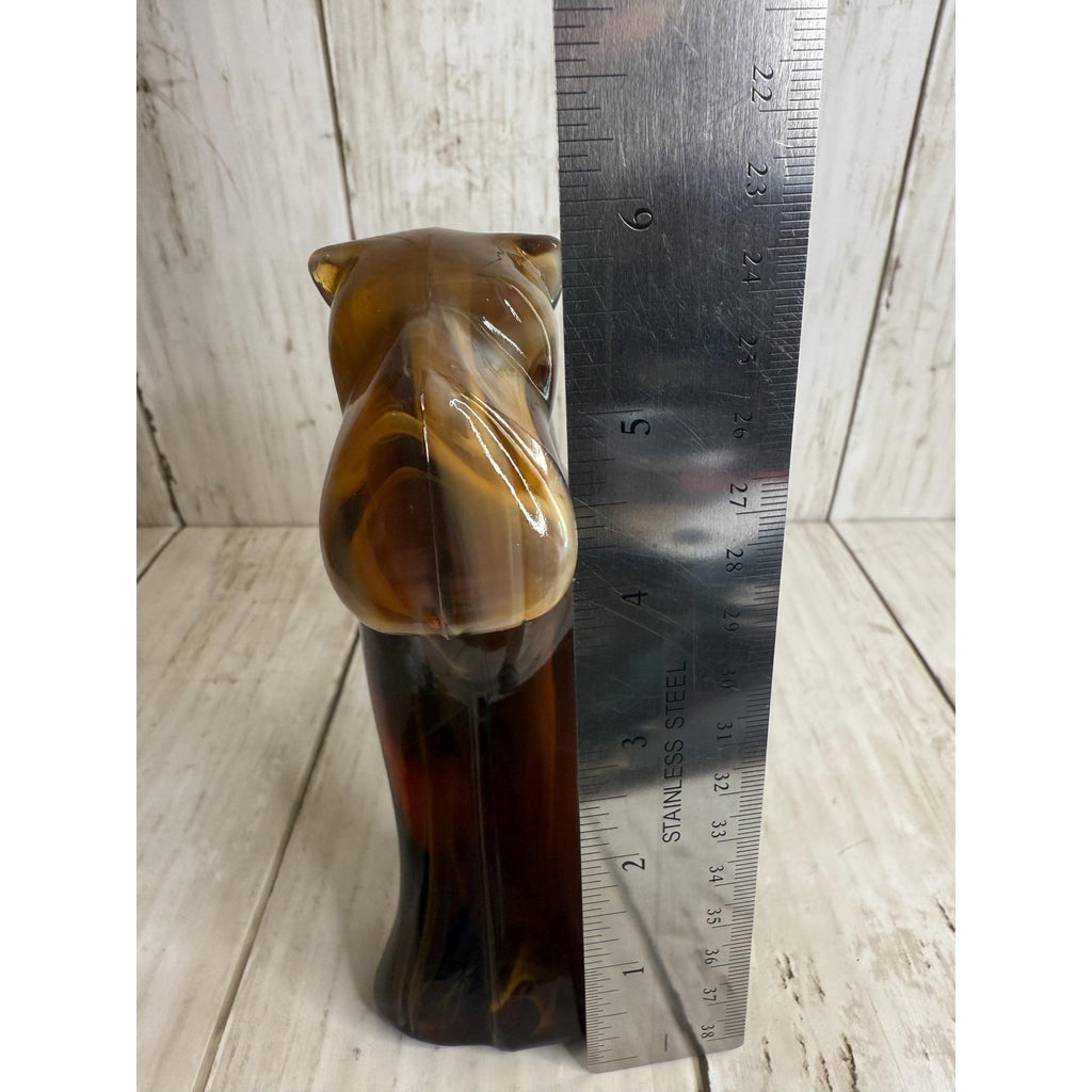 1970s Imperial Caramel Slag Glass Champ Airedale Terrier