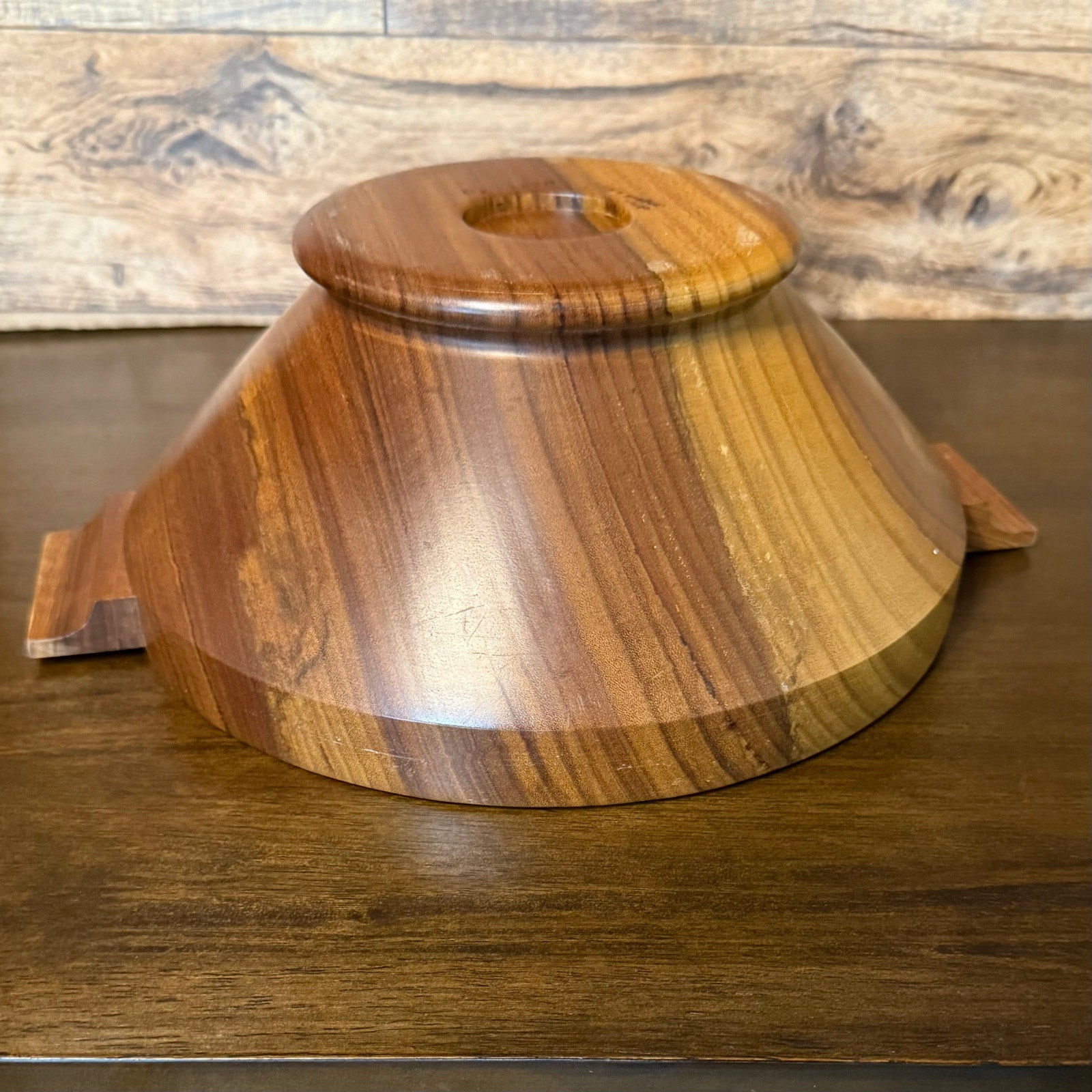 Turned Wood Pedestal Serving Bowl