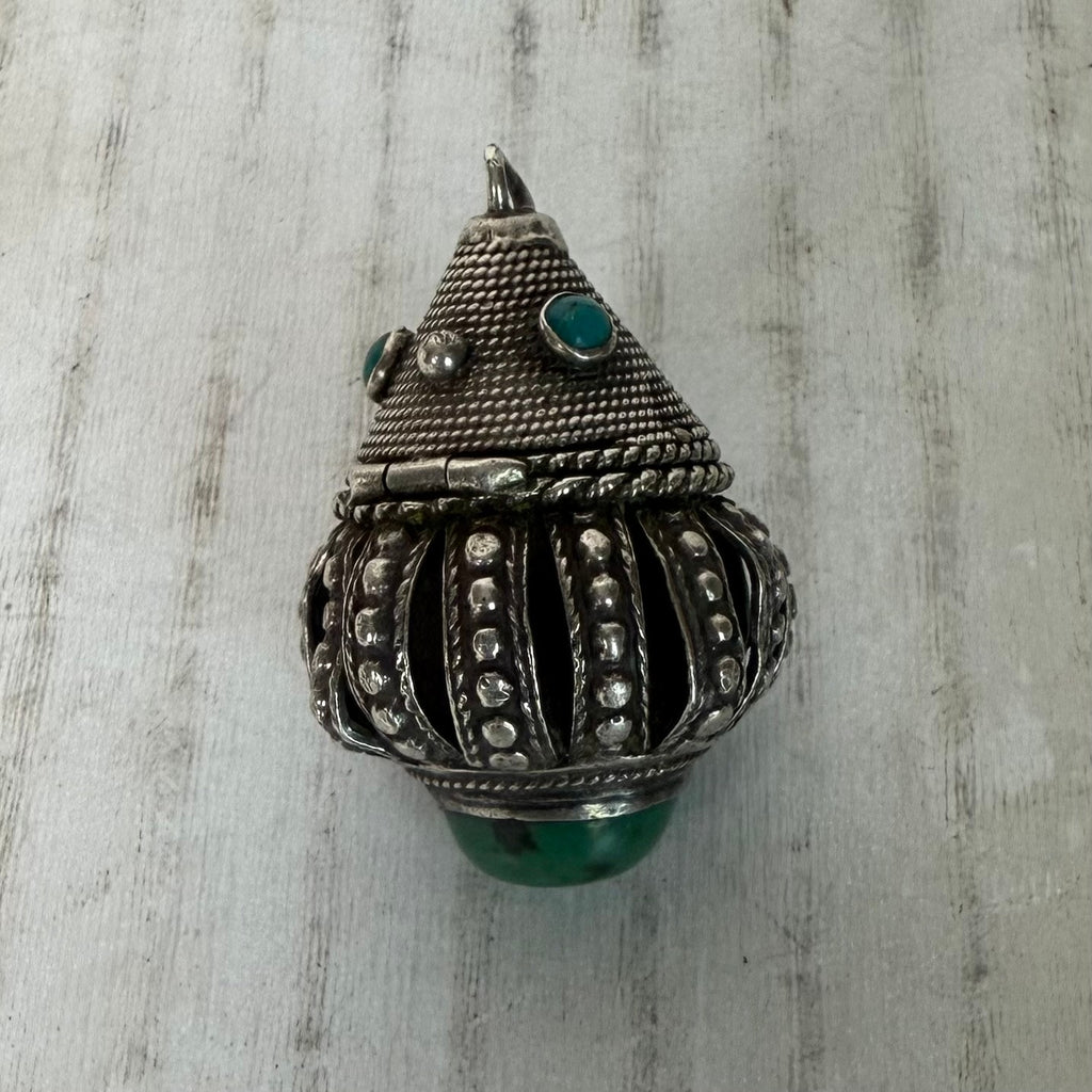 Silver Tone Trinket or Pill Box Pendant
