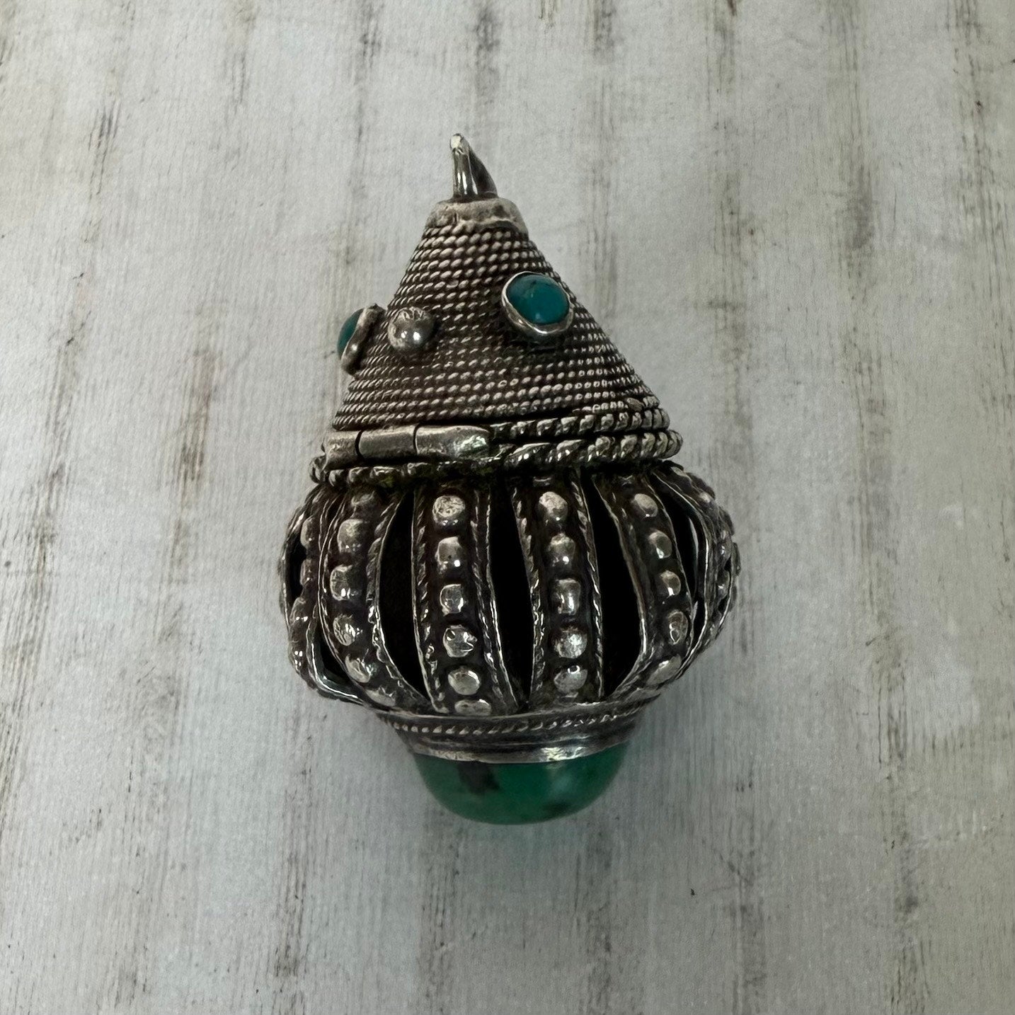 Silver Tone Trinket or Pill Box Pendant