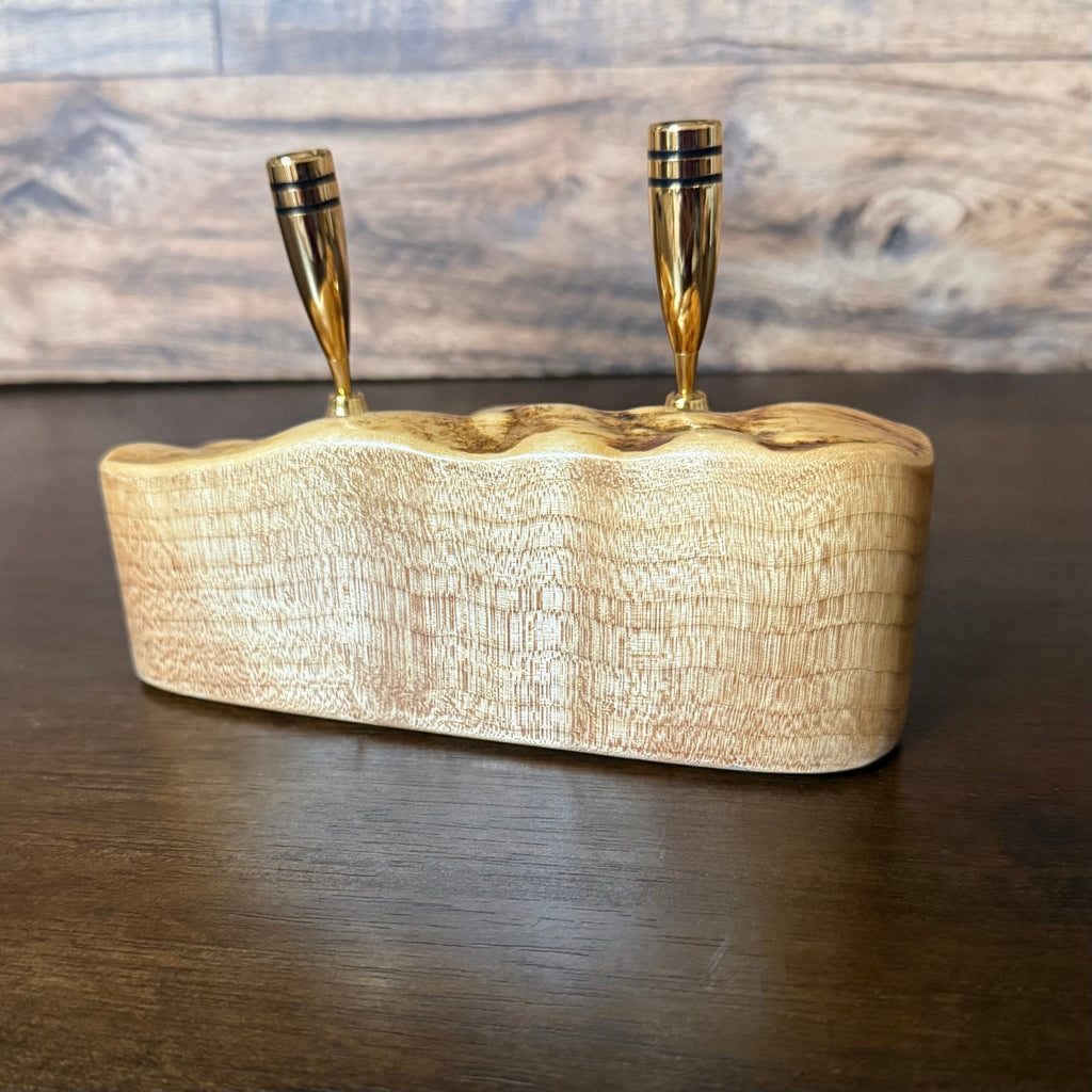 Polished Burl Wood Pen/Pencil Holder
