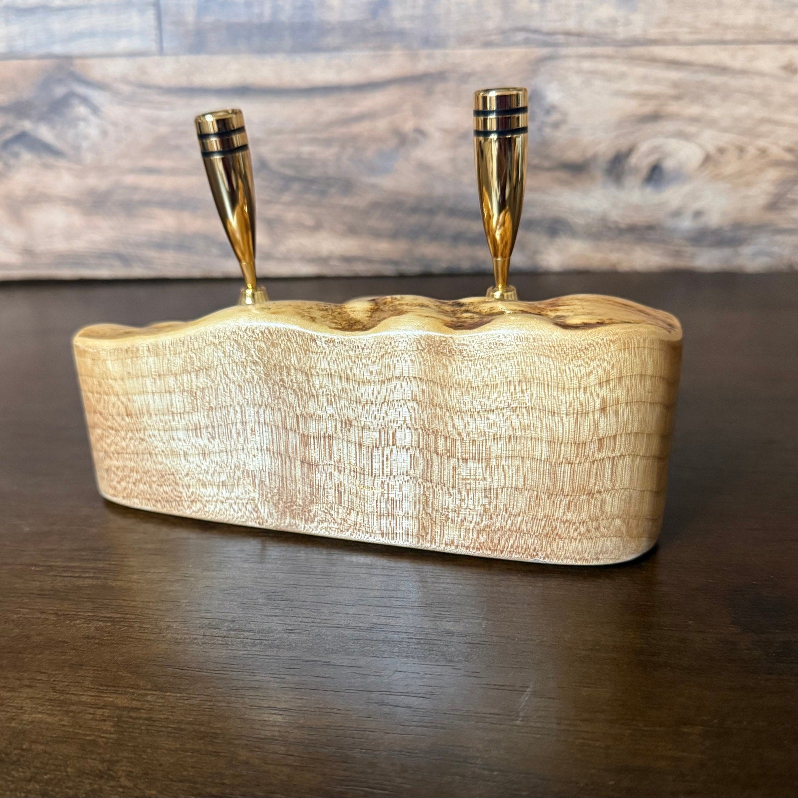 Polished Burl Wood Pen/Pencil Holder