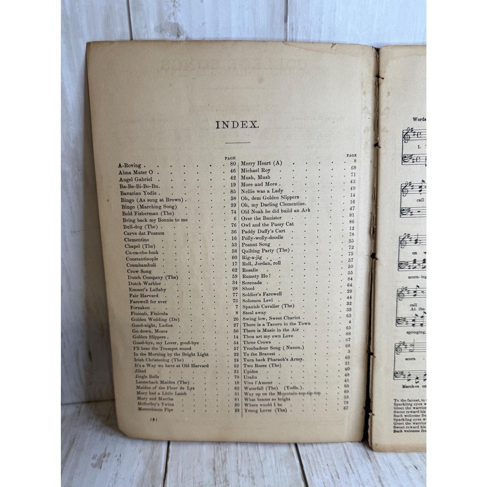 Antique College Sheet Music 1887