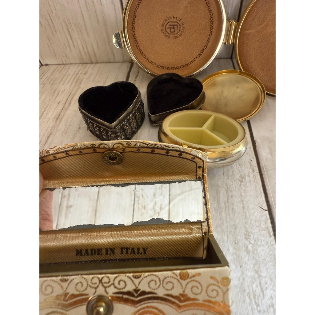 Lipstick Case, Pill Box, Heart Box, and Compact