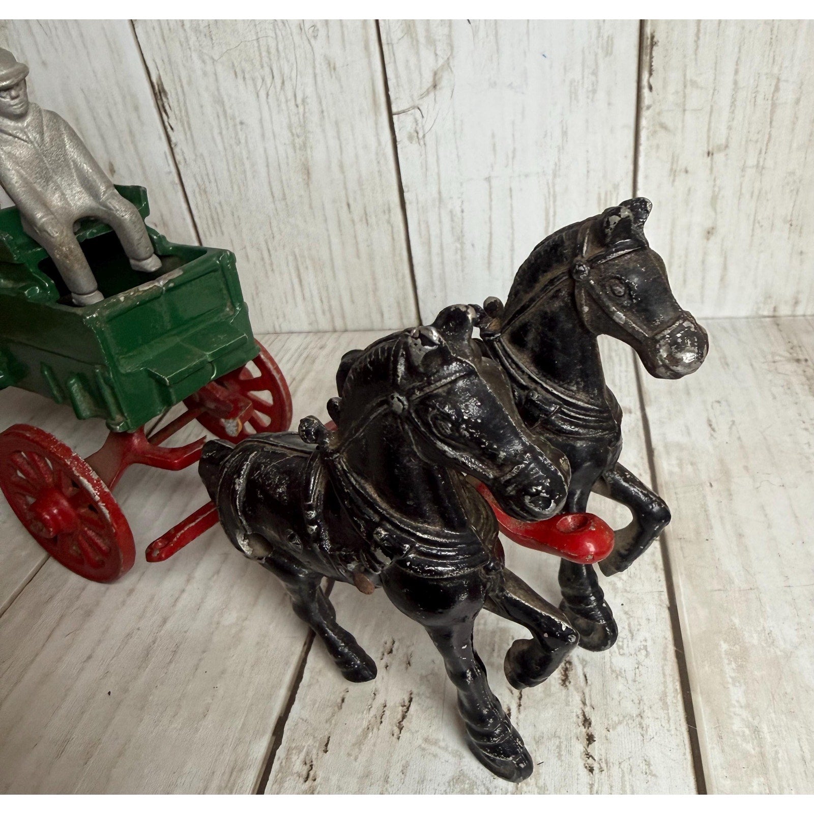 Stanley Horse Drawn Farm Hay Work Cast Wagon w/Driver Toy