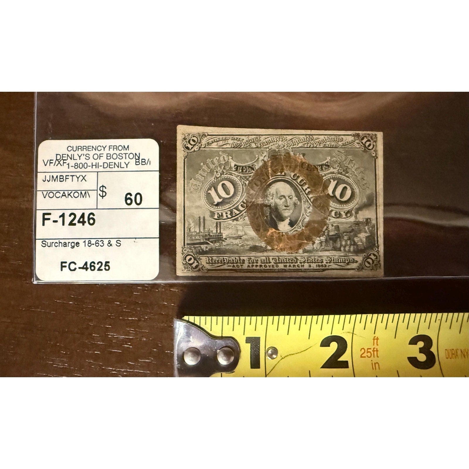 1863 Second Issue 10 Cents Fractional Currency VF/XF