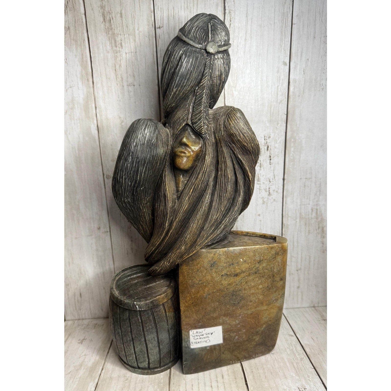 Law by Wayne Ronald Sky Soapstone Carving
