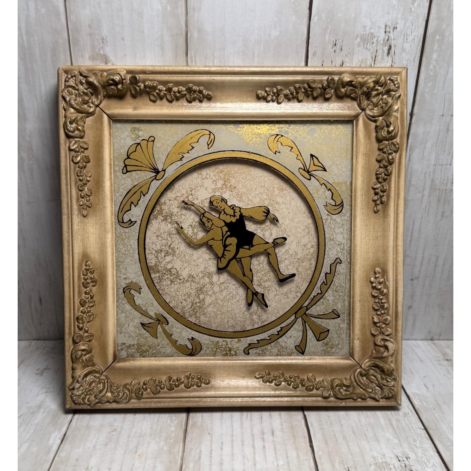 Reverse Glass Painting of Dancing Couple