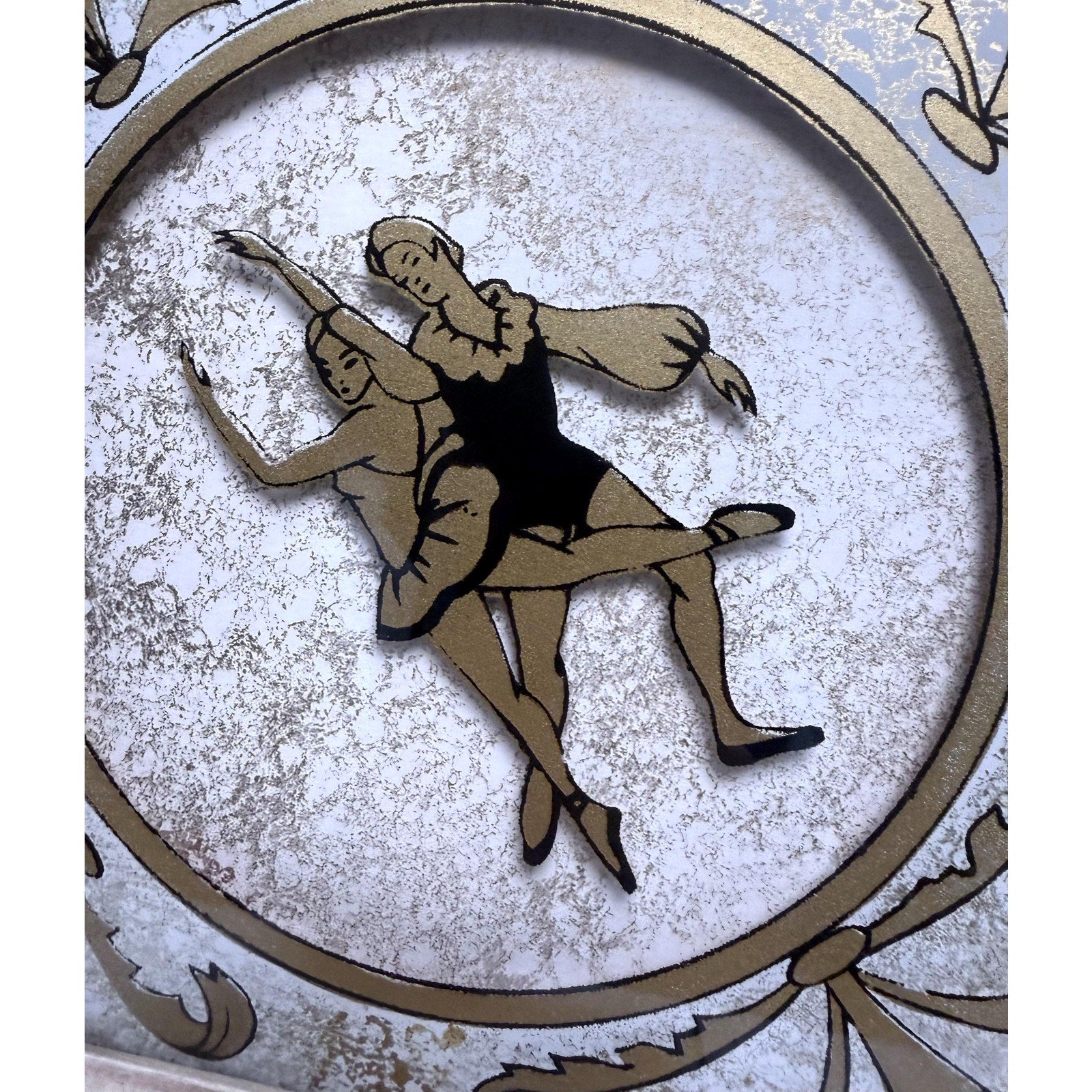 Reverse Glass Painting of Dancing Couple