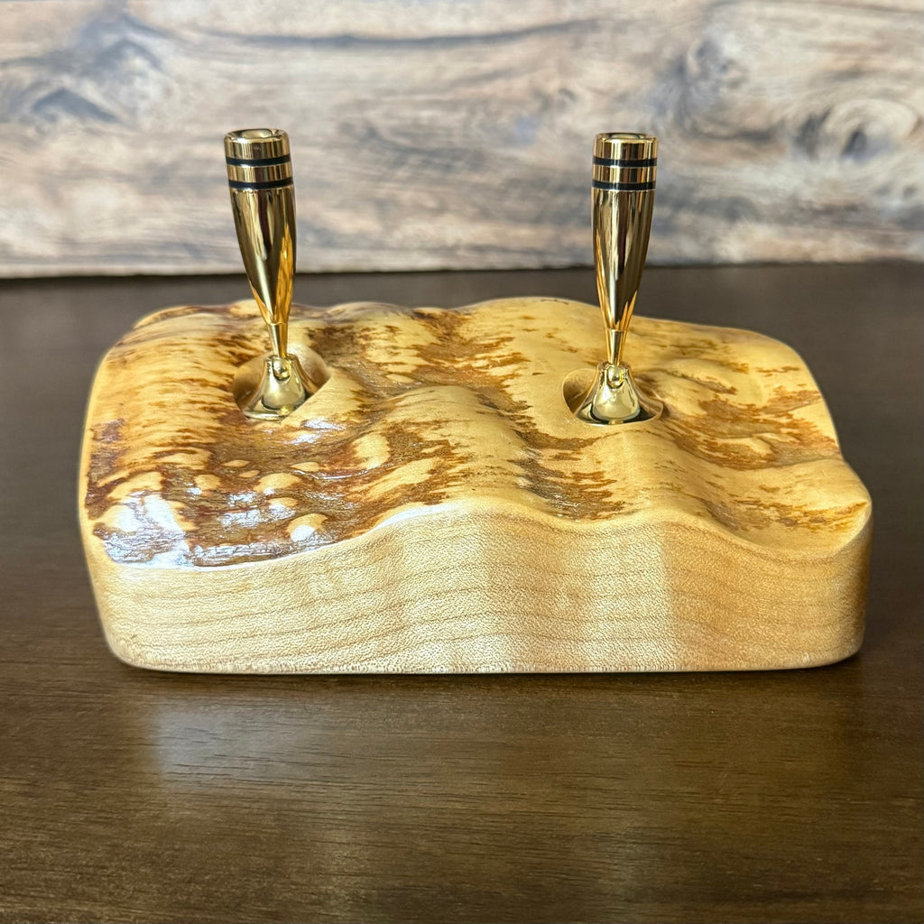 Polished Burl Wood Pen/Pencil Holder
