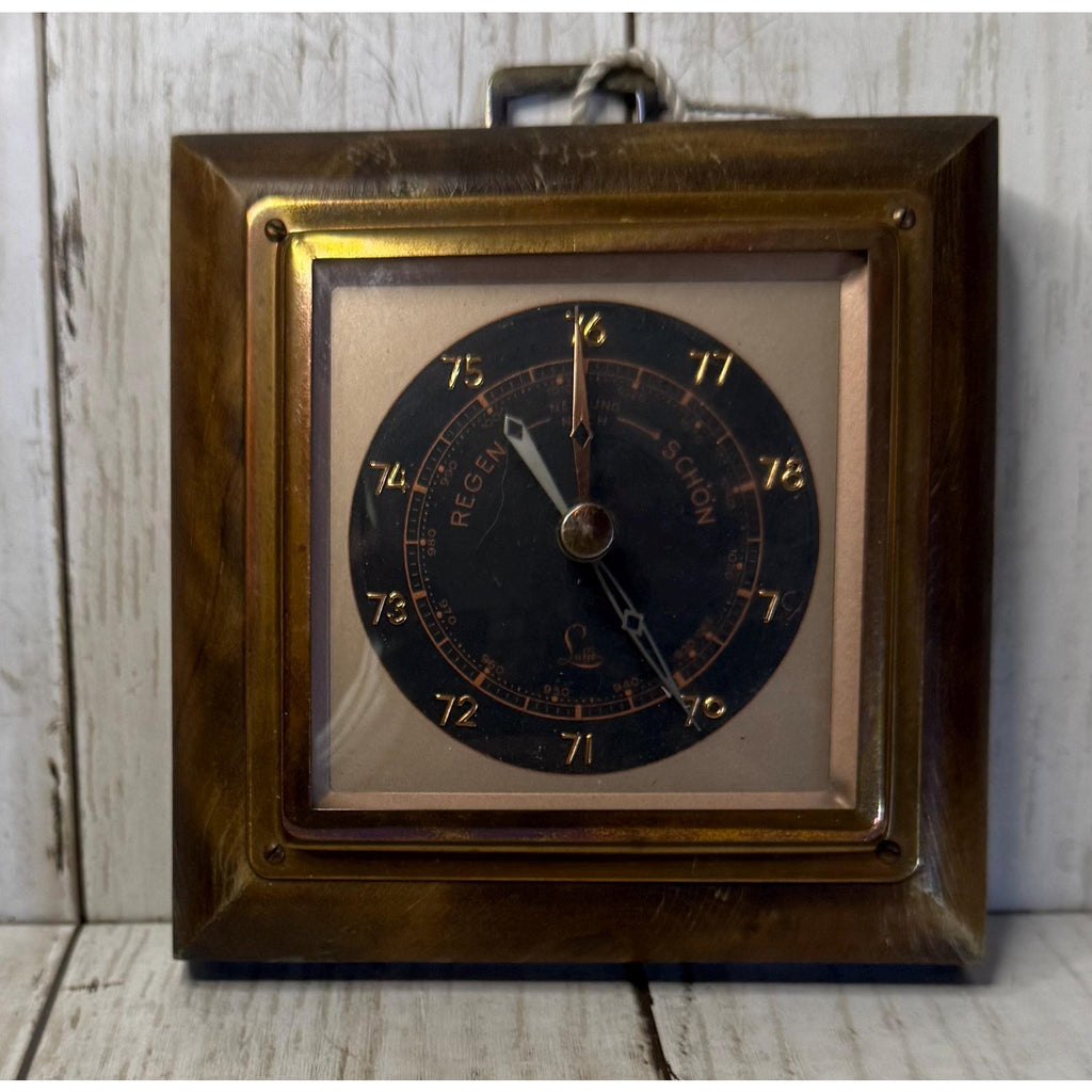 Lufft Wall Hanging Barometer Untested Wood & Copper Made in Germany