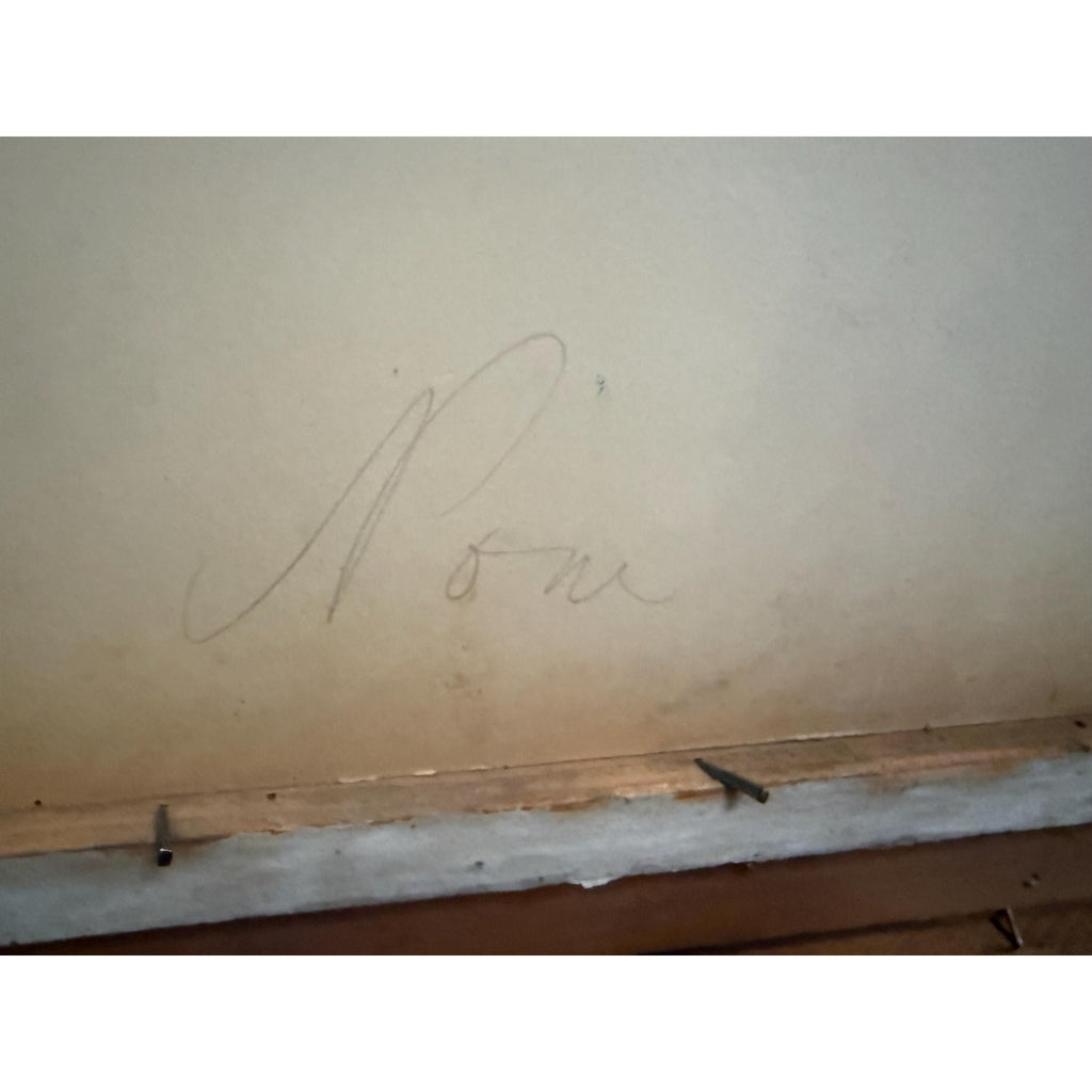 Antique Wood and Composition Frame with Picture