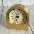 Mark Cross Swiss Quartz Brushed Brass Desk Clock - Needs Repair