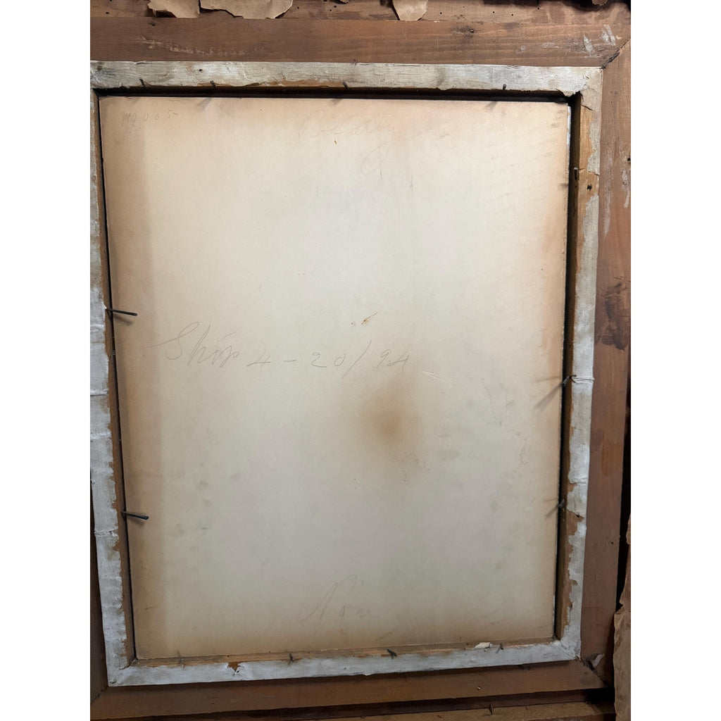 Antique Wood and Composition Frame with Picture