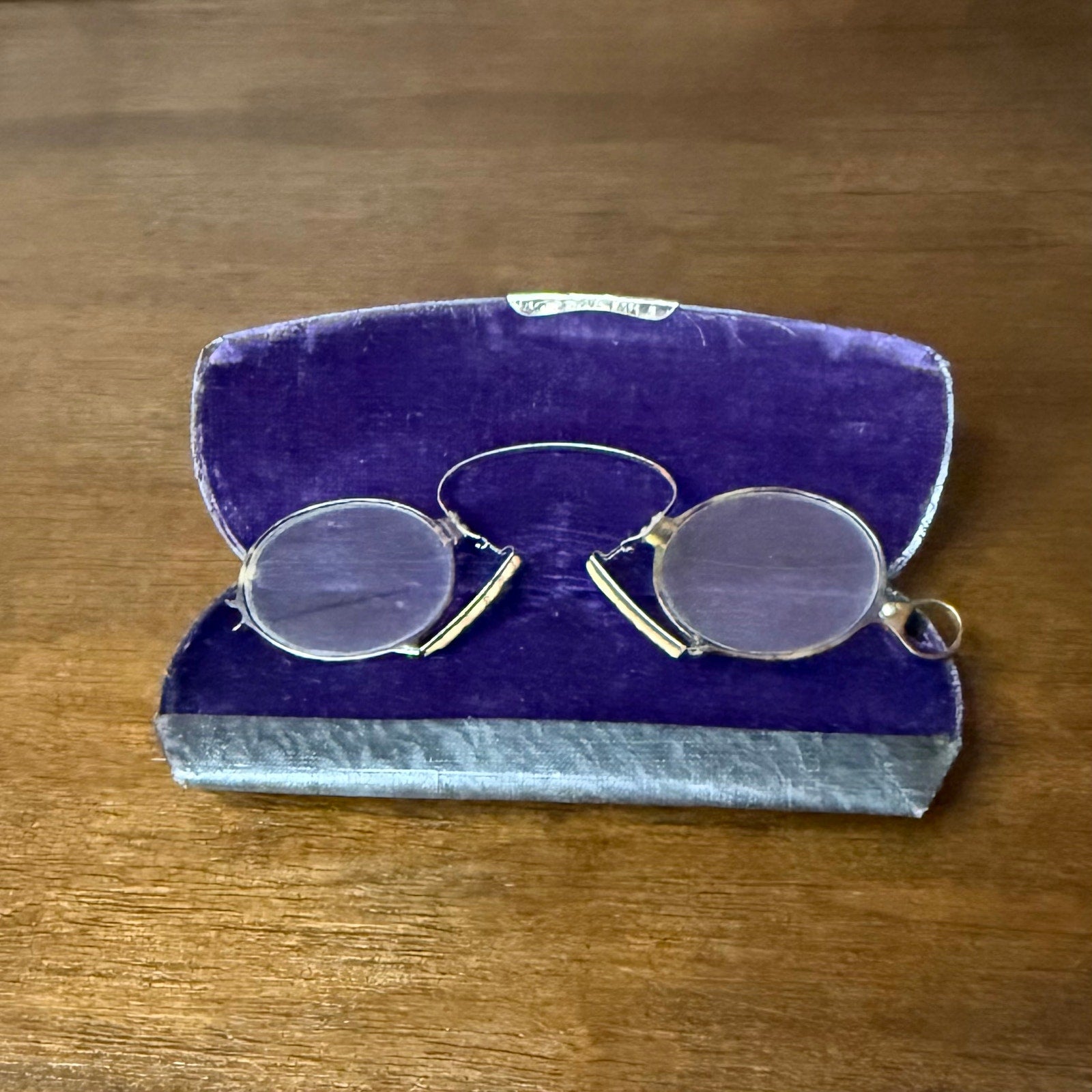 Antique Pince Nez Nose Clip Glasses w/ Tortoise Nose Pieces