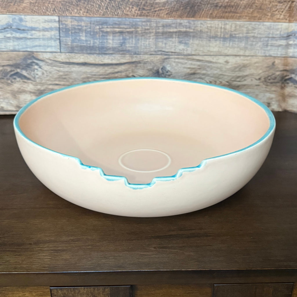 Peach Southwestern Ceramic Serving Bowl by Treasure Craft