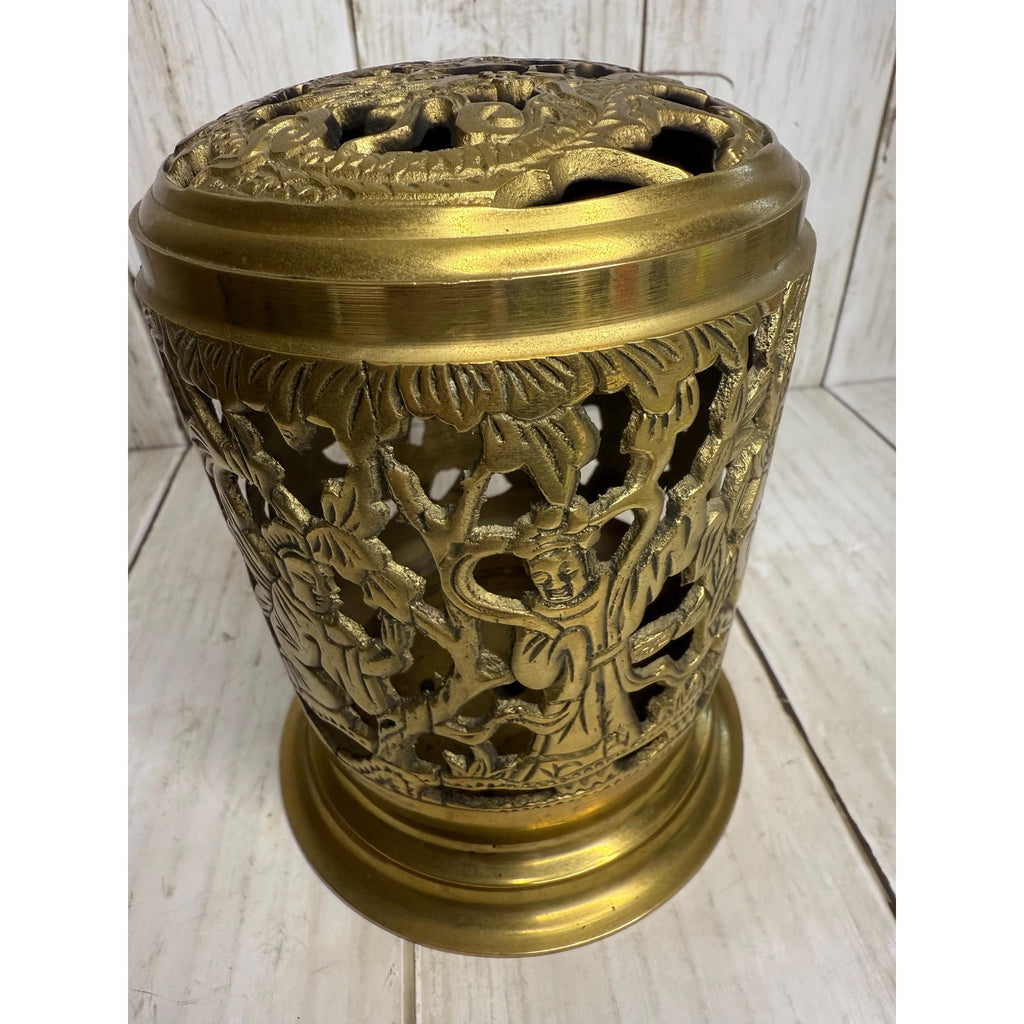 Brass Chinese Candle or Incense Holder