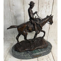American Bronze Sculpture by Charles Marion Russell cir 1926 Will Rogers